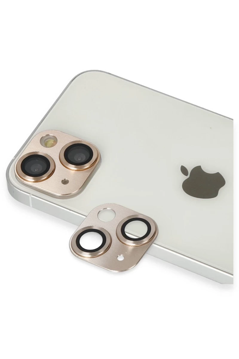 Apple iPhone 13 Uyumlu Pers Alüminyum Kamera Lens - Gold