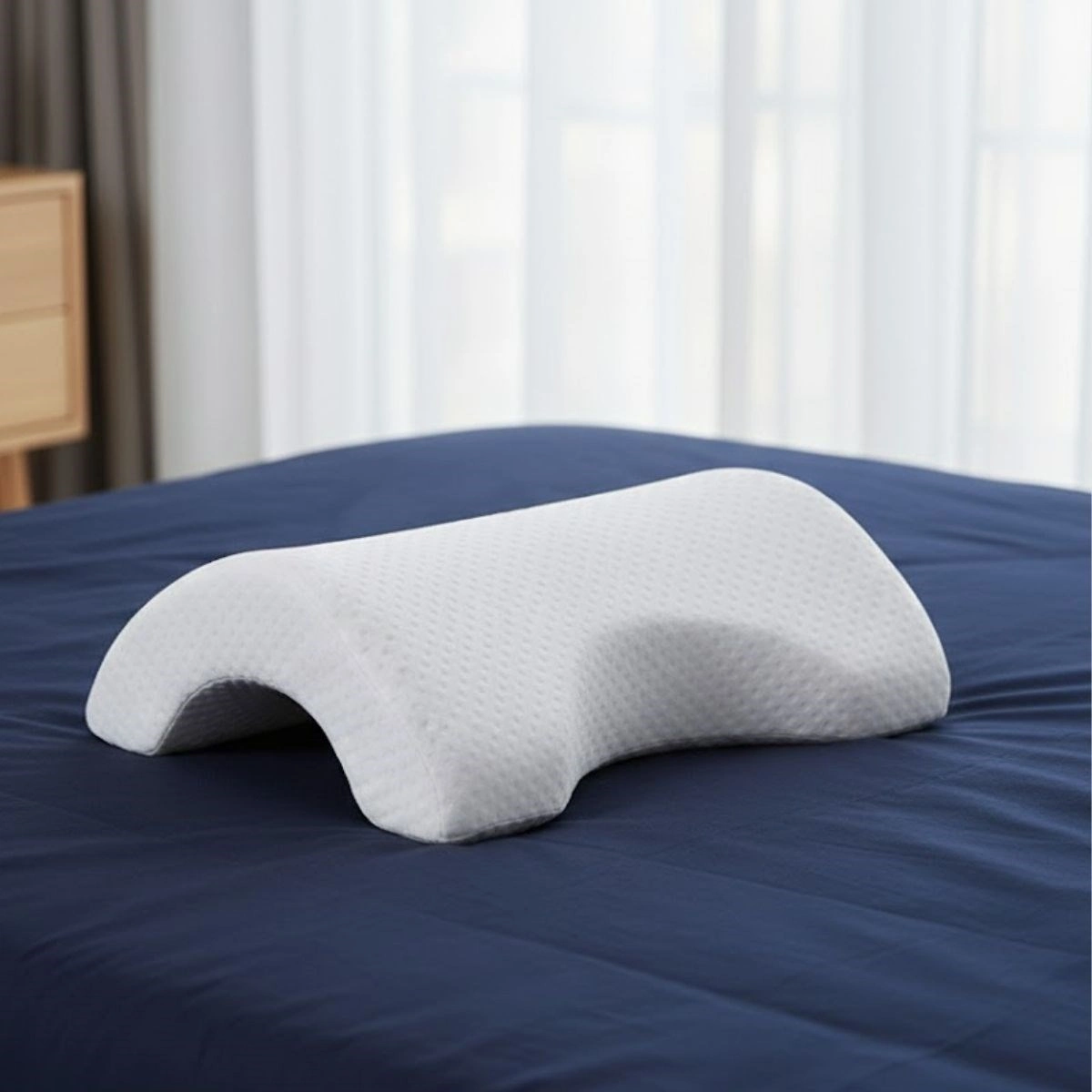 Kavisli Ortopedik Yastık 36x28 cm Yıkanabilir Kumaş Kılıf