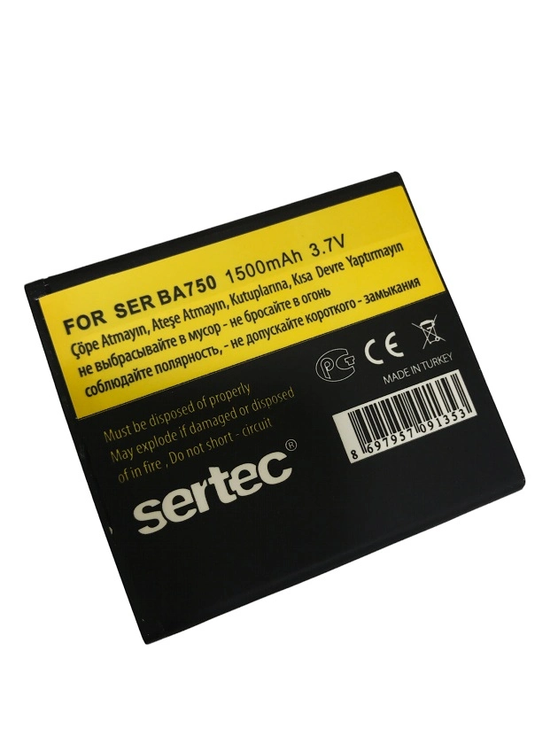 Yüksek Kapasiteli Batarya 1500 mAh Sony Ericsson SR-BA750 Uyumlu