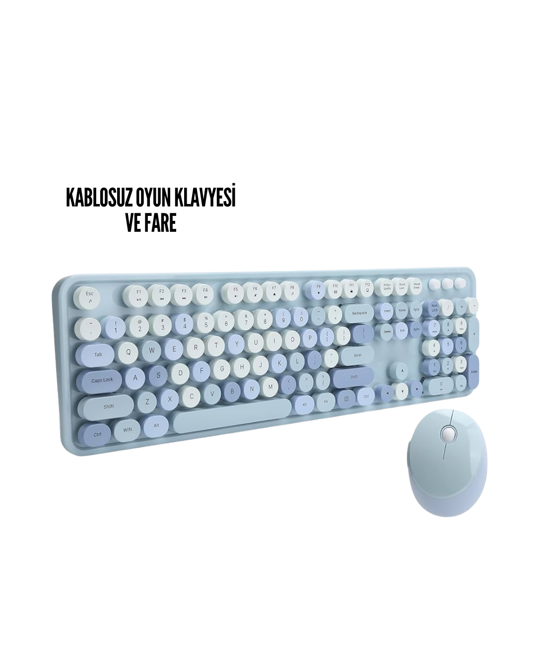 Kablosuz Klavye Mouse Seti mavi