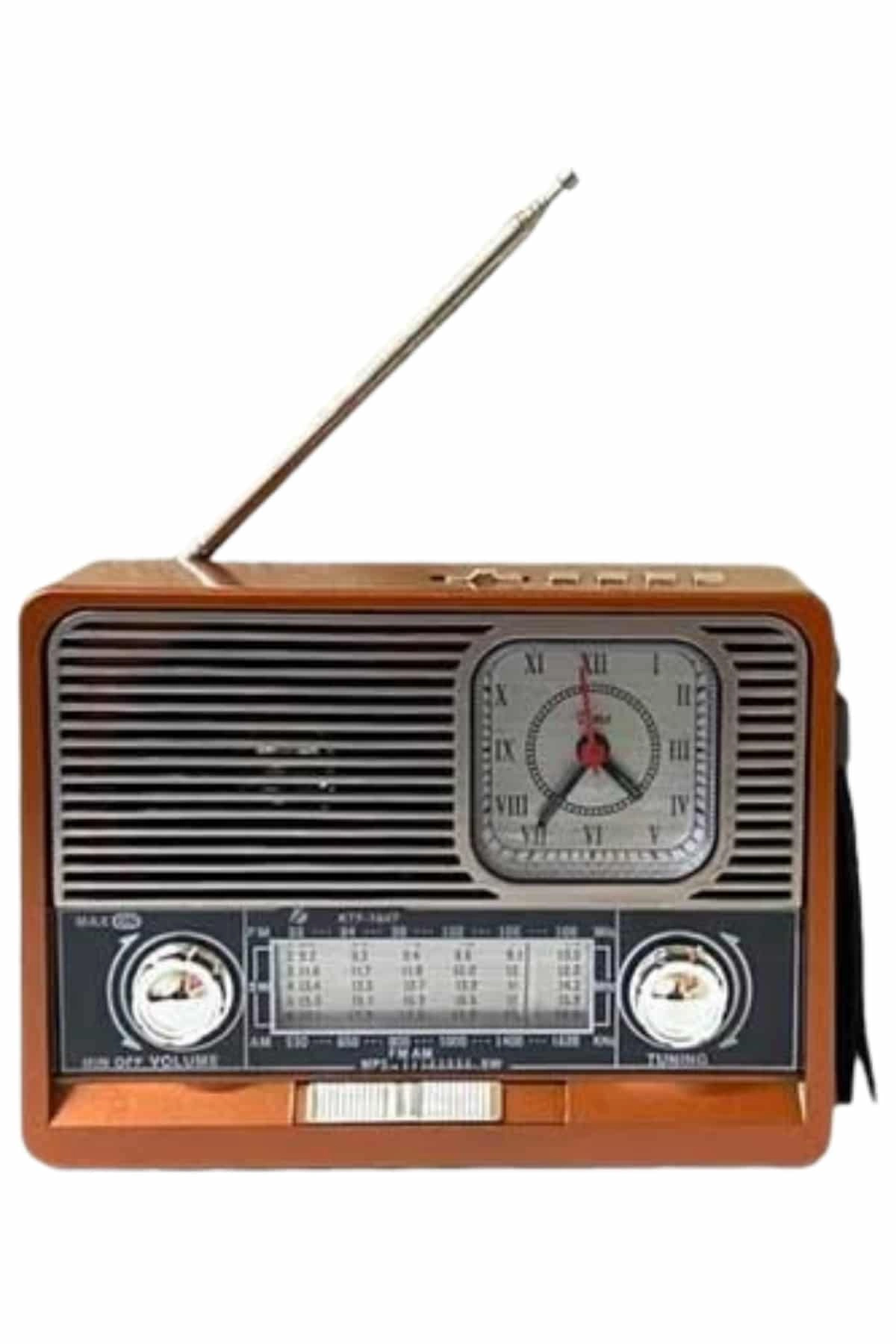 Şarjlı Vintage Radyo AUX USB SD Kart Girişli Bluetooth
