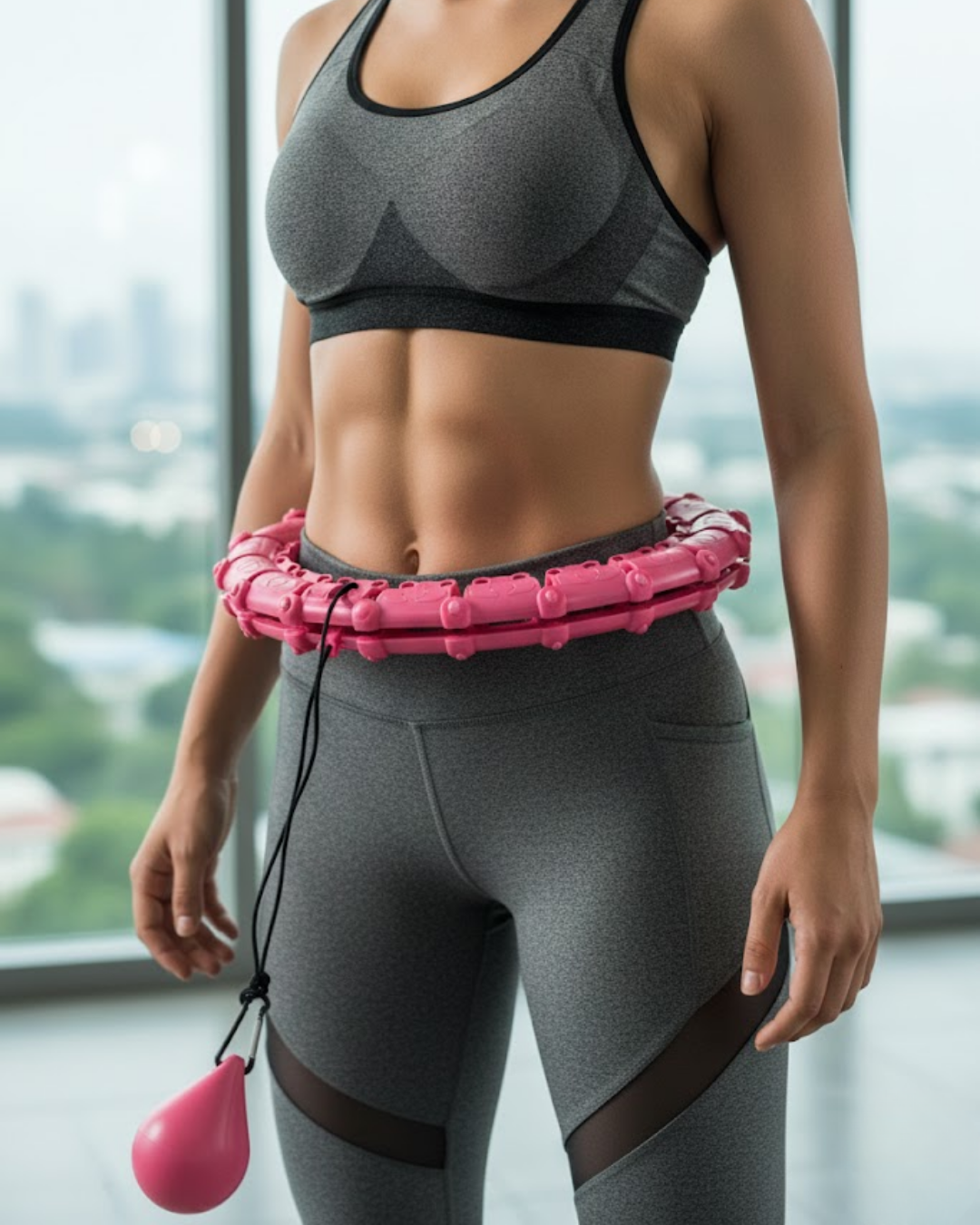 Akıllı Hula Hoop Çemberi 24 Parça Ayarlanabilir Mor Zayıflama Halkası