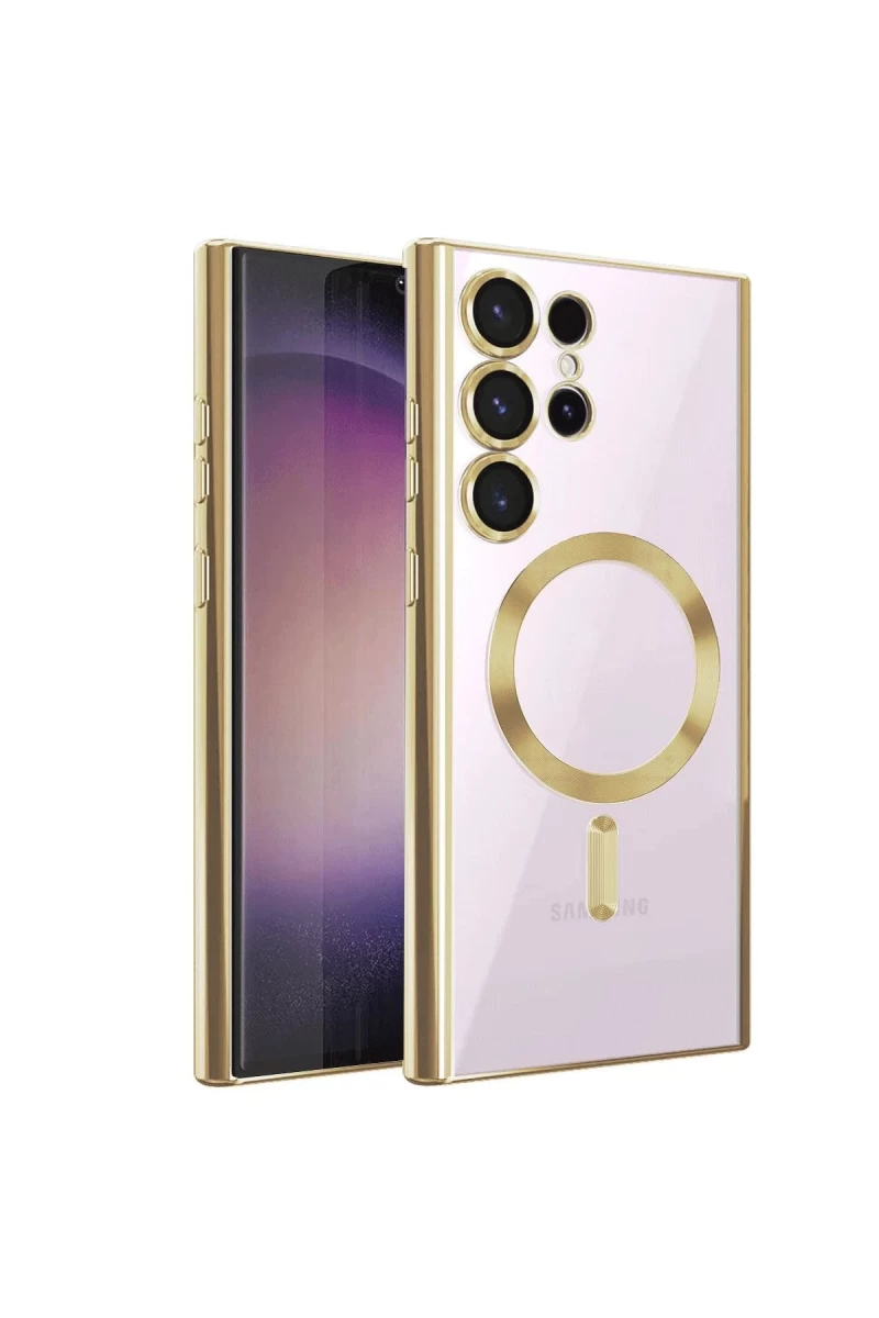 Samsung Galaxy S23 Ultra Uyumlu Kılıf Kross Magneticsafe Kapak - Gold