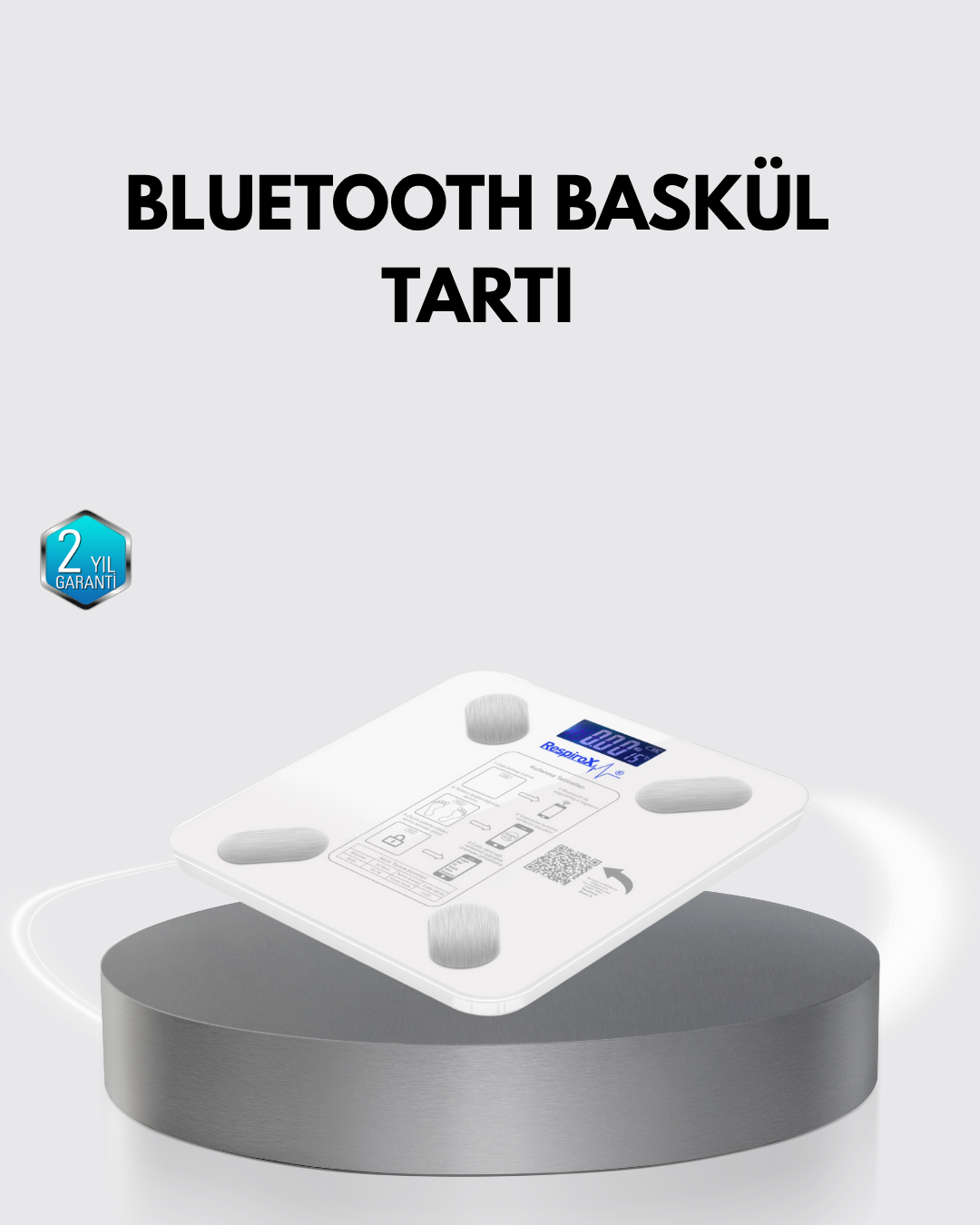 Bluetooth Akıllı Tartı – 8 Fonksiyonlu Dijital Baskül, 180 kg Kapasiteli