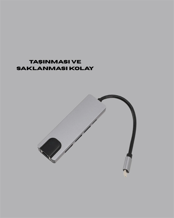 Kompakt USB-C Çoklu Bağlantı Merkezi 5 Gbps Seyahat İçin