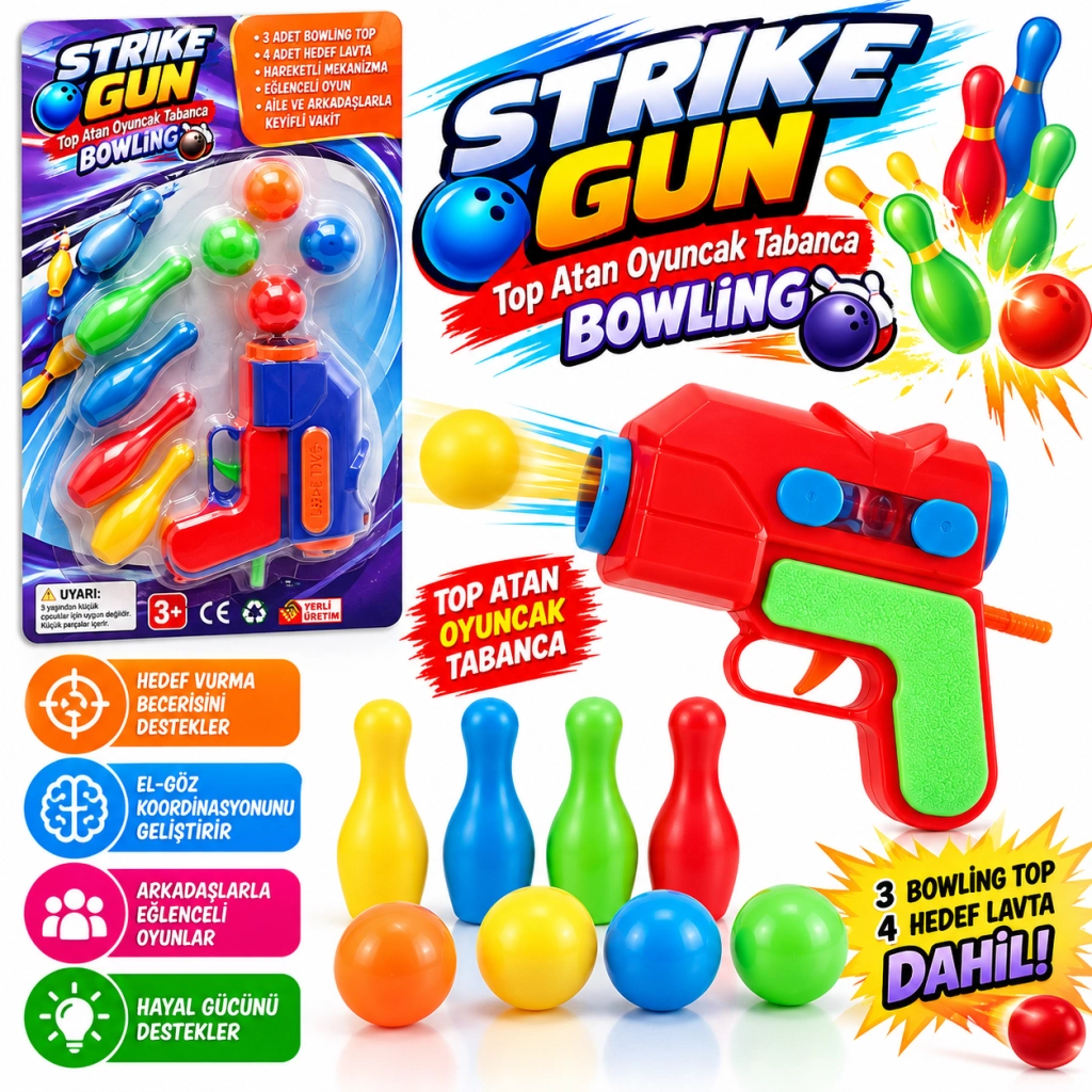 Eğlenceli Aksiyon Atıcısı Bowling Topu 1 Adet