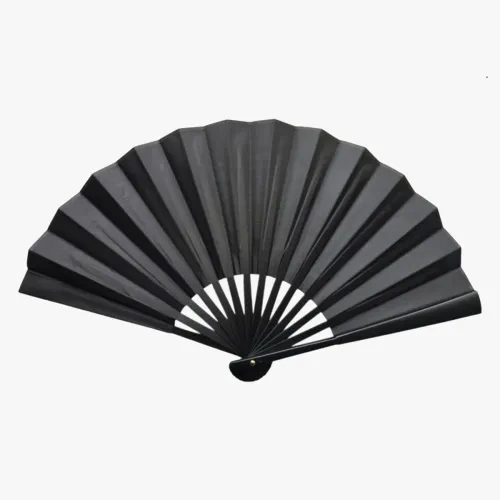 Şık Siyah Plastik Kumaş Yelpaze 12'li Set