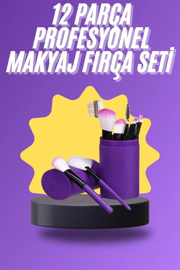 Profesyonel Makyaj Fırça Seti 12 Parça Tüm Uygulamalar İçin
