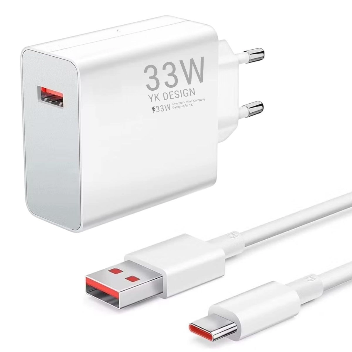 Hızlı Şarj Adaptörü 33W Type-C Kablolu USB Çıkışlı