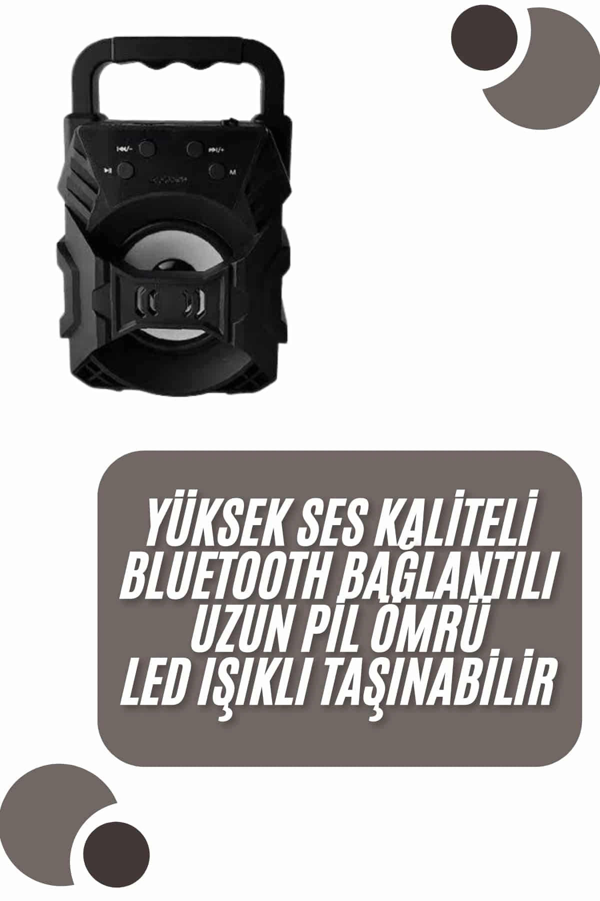 Taşınabilir RGB Işıklı Bluetooth Hoparlör 1 Adet