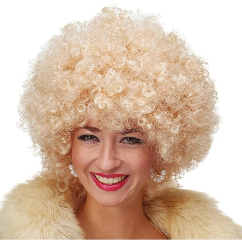 Kıvırcık Afro Bonus Peruk 1 Adet Altın Renk Parti Saçı