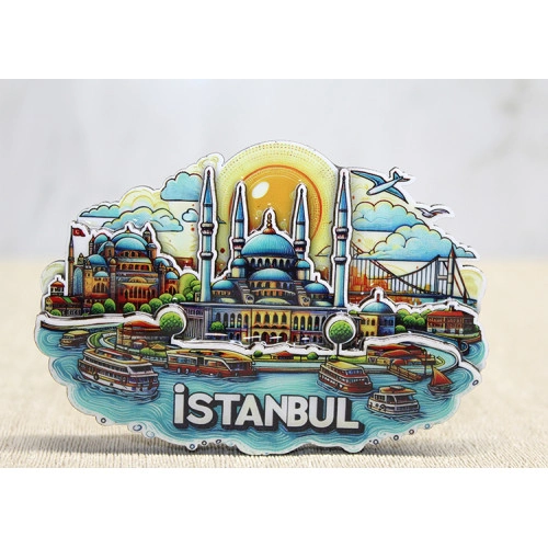 Magnet 10.5x9 cm İstanbul Temalı (Ahşap Model)