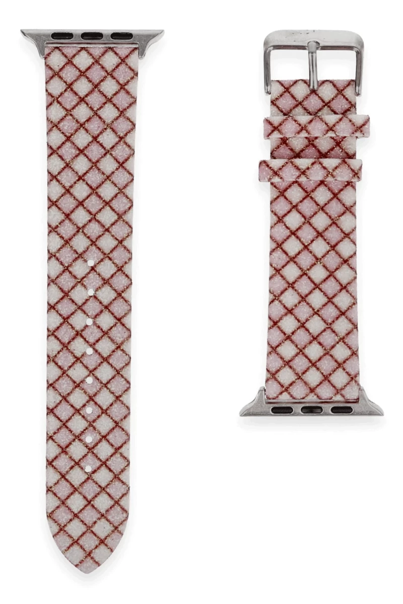 Apple Watch 42mm Uyumlu Karo Motif Kordon - Pembe