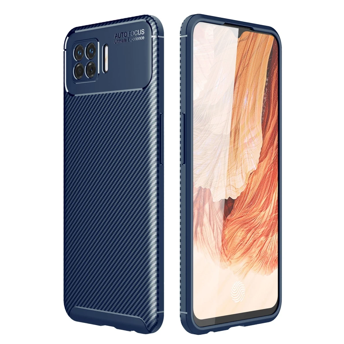 Oppo A73 Kılıf Auto Focus Karbon Kapak - Lacivert