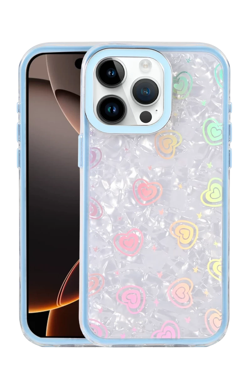 Apple iPhone 16 Pro Max Uyumlu Lumi Desenli Kapak - Mavi
