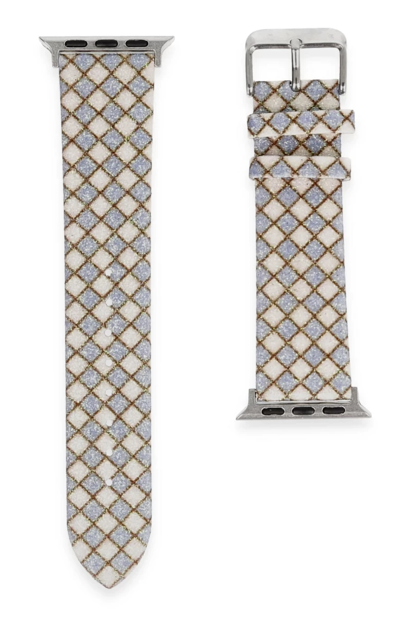 Apple Watch 38mm Uyumlu Karo Motif Kordon - Lila