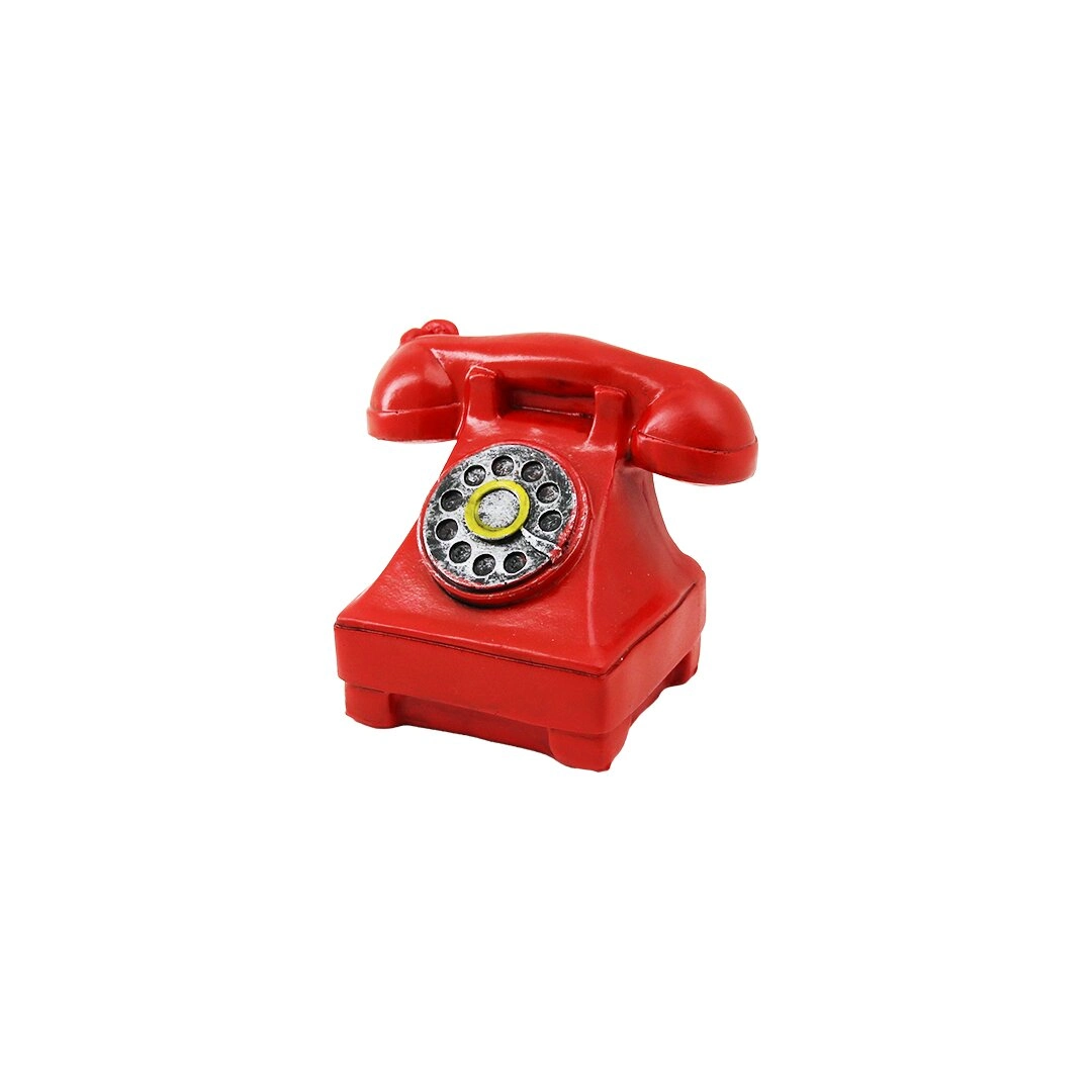 Vintage Dekoratif Biblo 12x7.5cm Ankesörlü Telefon