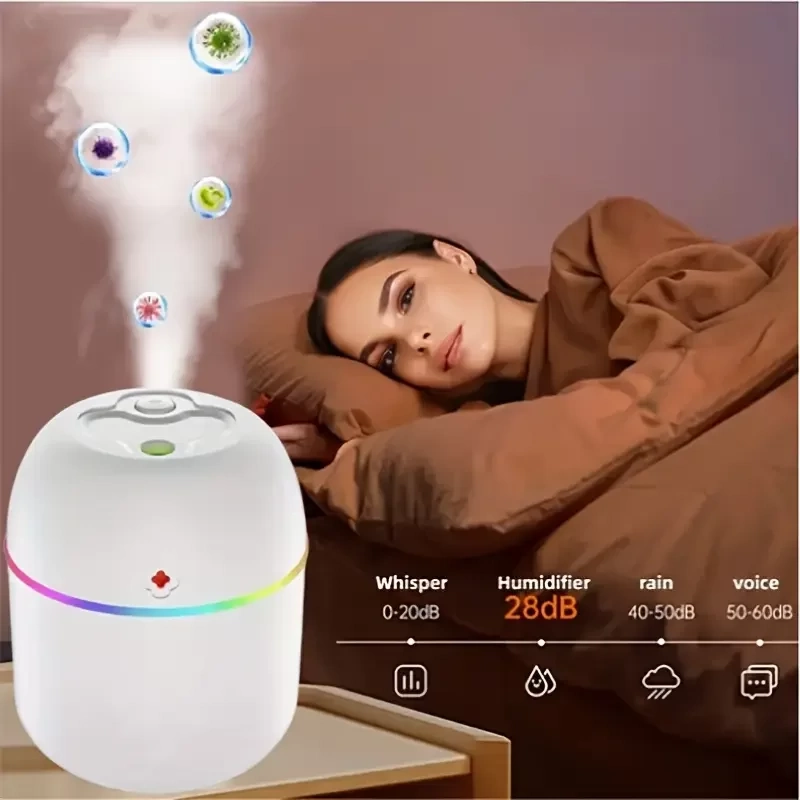 Renkli Mini Hava Nemlendirici 220ml USB Aromaterapi