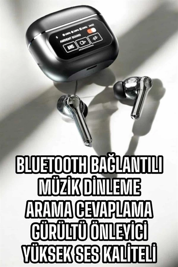 Kablosuz Dokunmatik Bluetooth Kulaklık ANC Ekranlı
