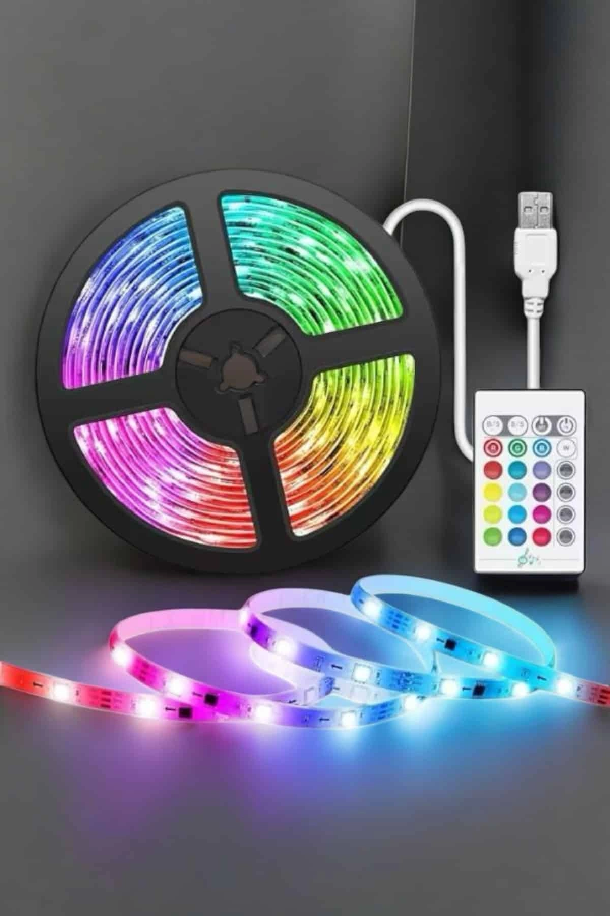 Kumandalı 5M RGB LED Işık Şeridi Her Ortam İçin