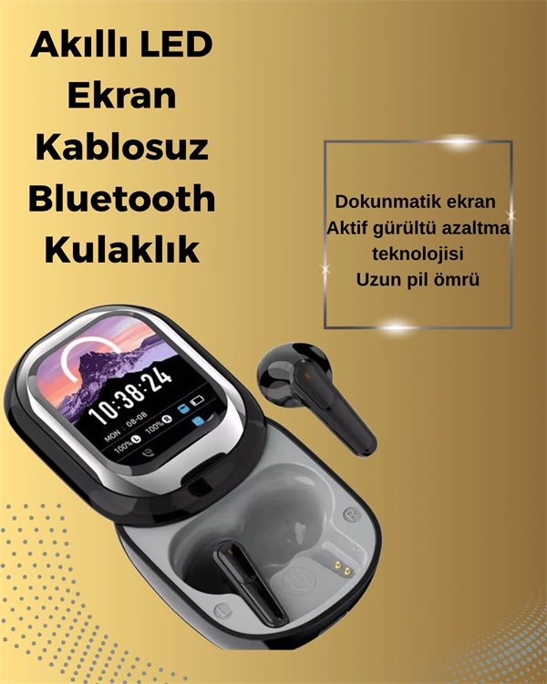 Kablosuz Kulaklık Seti LED Ekranlı Uzun Pil Ömrü