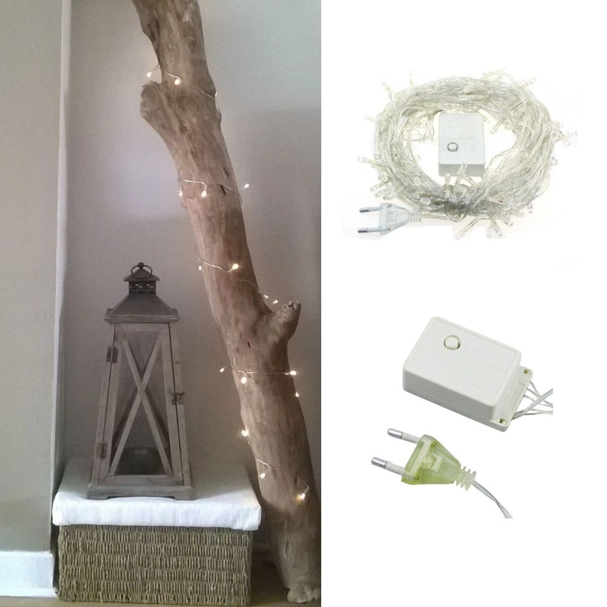 Dekoratif 100 Ledli 10 Metre Beyaz Lambası 8 Fonksiyonlu
