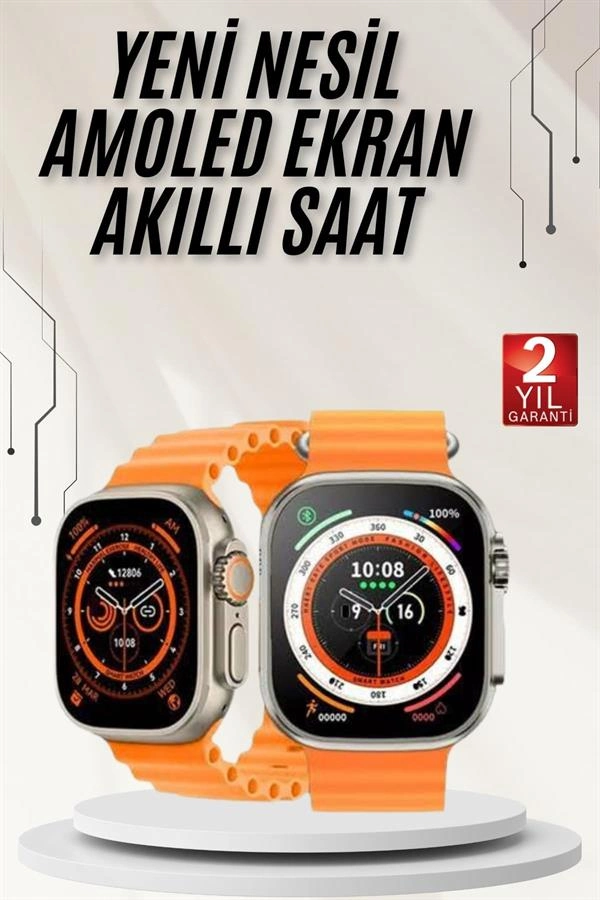 Yeni Nesil Akıllı Saat GPS Uyumlu Adımsayar Bildirim Özelliği