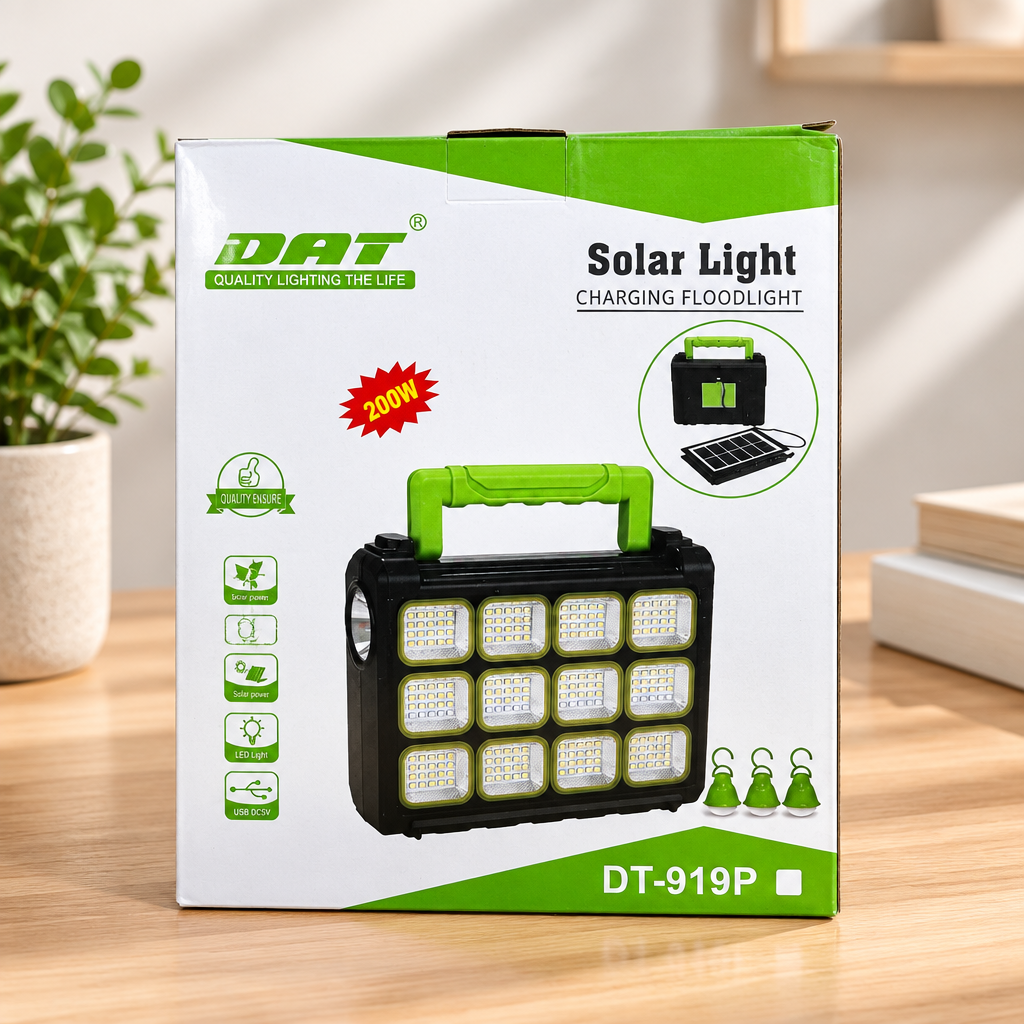 200W USB Şarjlı Solar Projektör