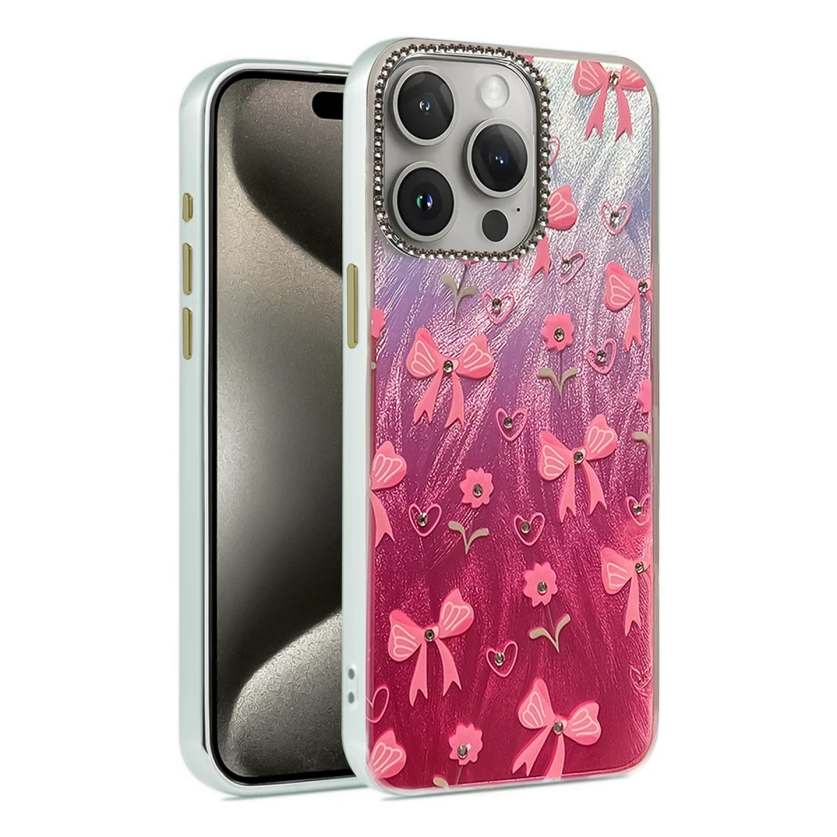 Apple iPhone 15 Pro Max Kılıf Blade Aynalı Desenli Kapak - Desen 3