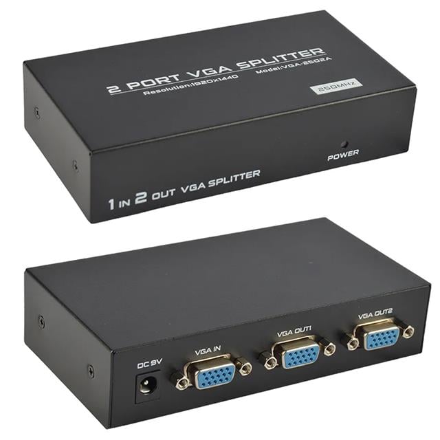 VGA-2002 2 Port 200 Mhz 1920x1440 Vga Splıtter Dağıtıcı