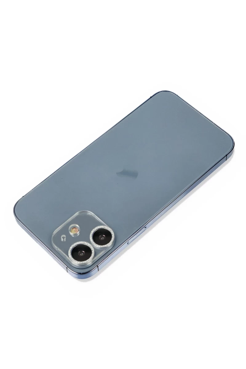 Apple iPhone 12 Mini Uyumlu Shine Kamera Lens Koruma Cam - Gümüş