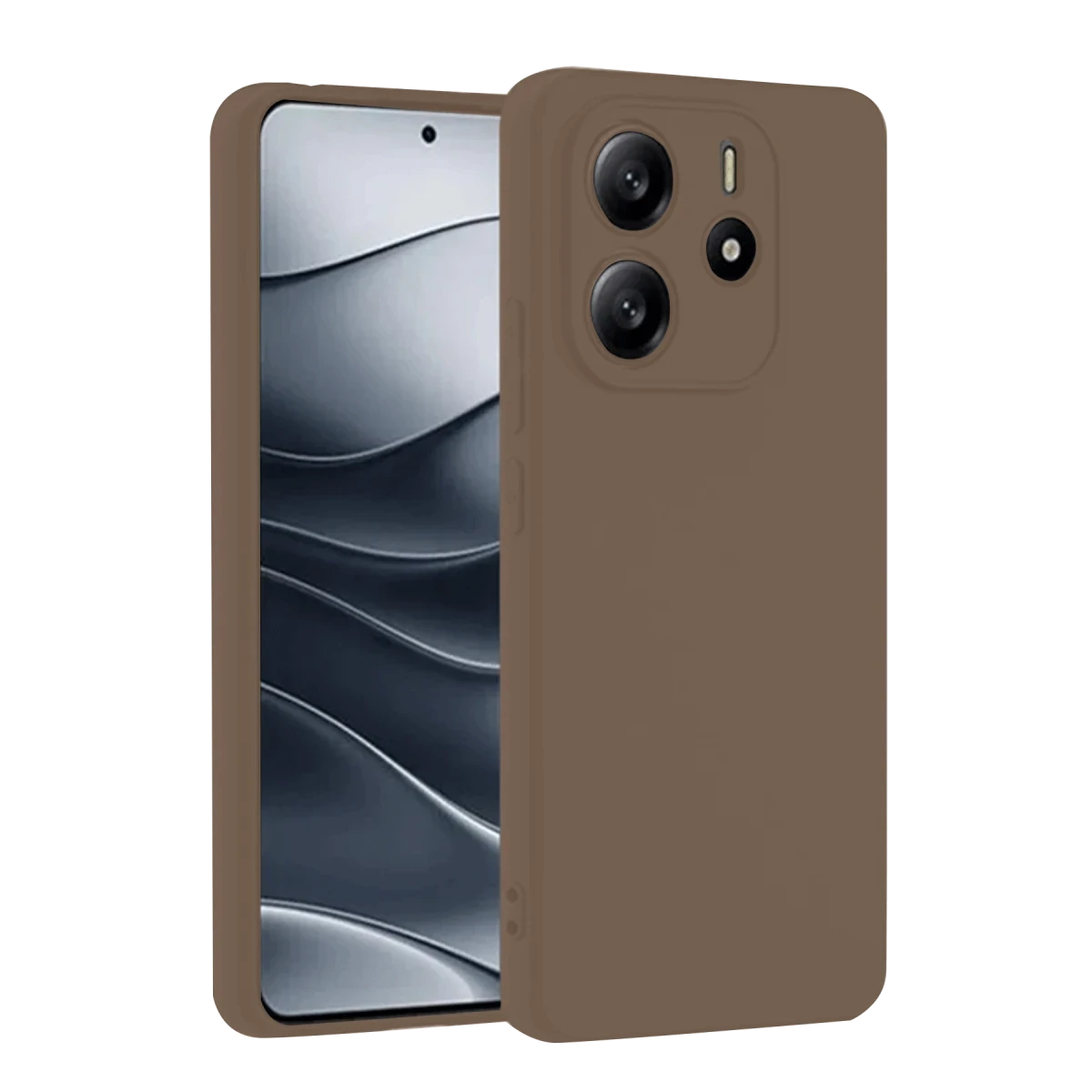 Xiaomi Redmi Note 14 4G Kılıf First Silikon - Kahverengi