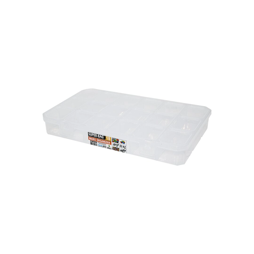 Şeffaf 18 Bölmeli Organizer Box - Pratik Düzenleyici