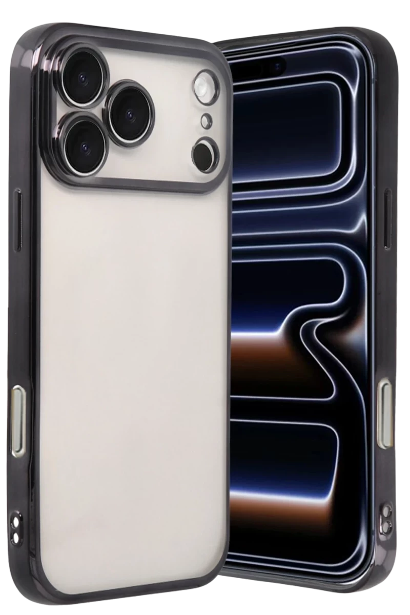 Apple iPhone 17 Pro Uyumlu Lensli Silikon - Siyah