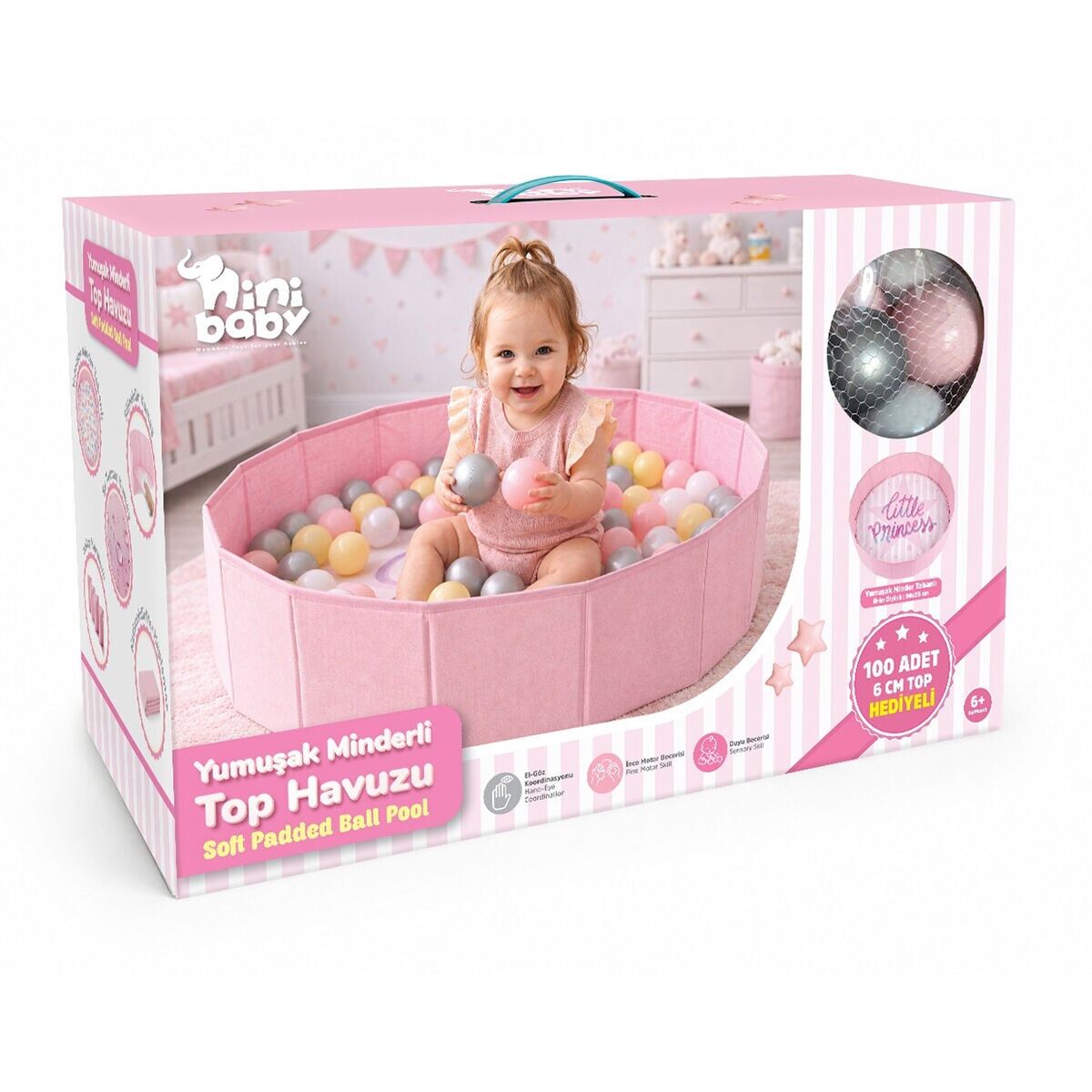 ER-703 Yumuşak Minderli Top Havuzu-pembe