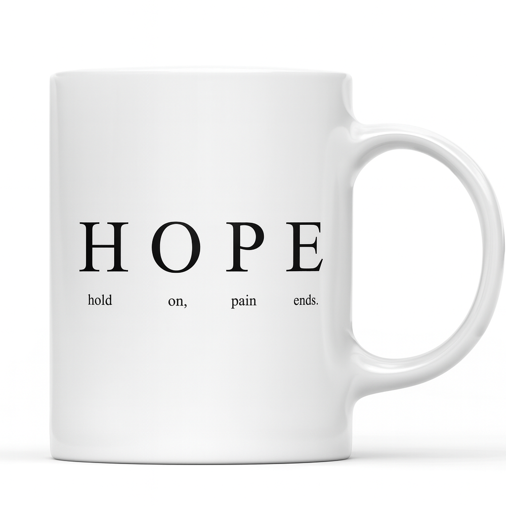 Hope Yazılı Minimalist Tasarım Kupa Model 233 Motivasyon Temalı Seramik Kahve Kupası