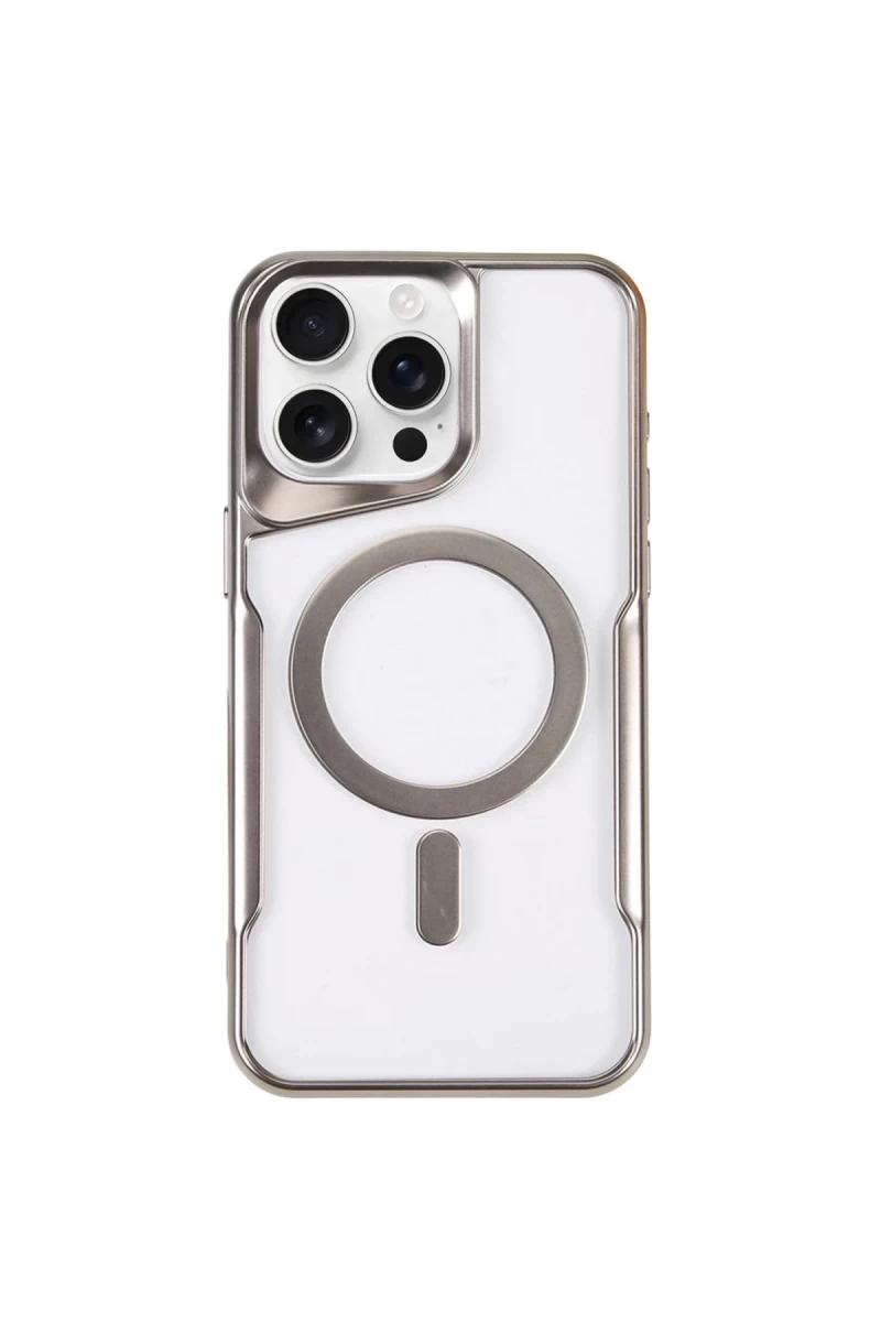 Apple iPhone 11 Pro Max Uyumlu Kılıf Boyi Magsafe Silikon Kapak - Gümüş
