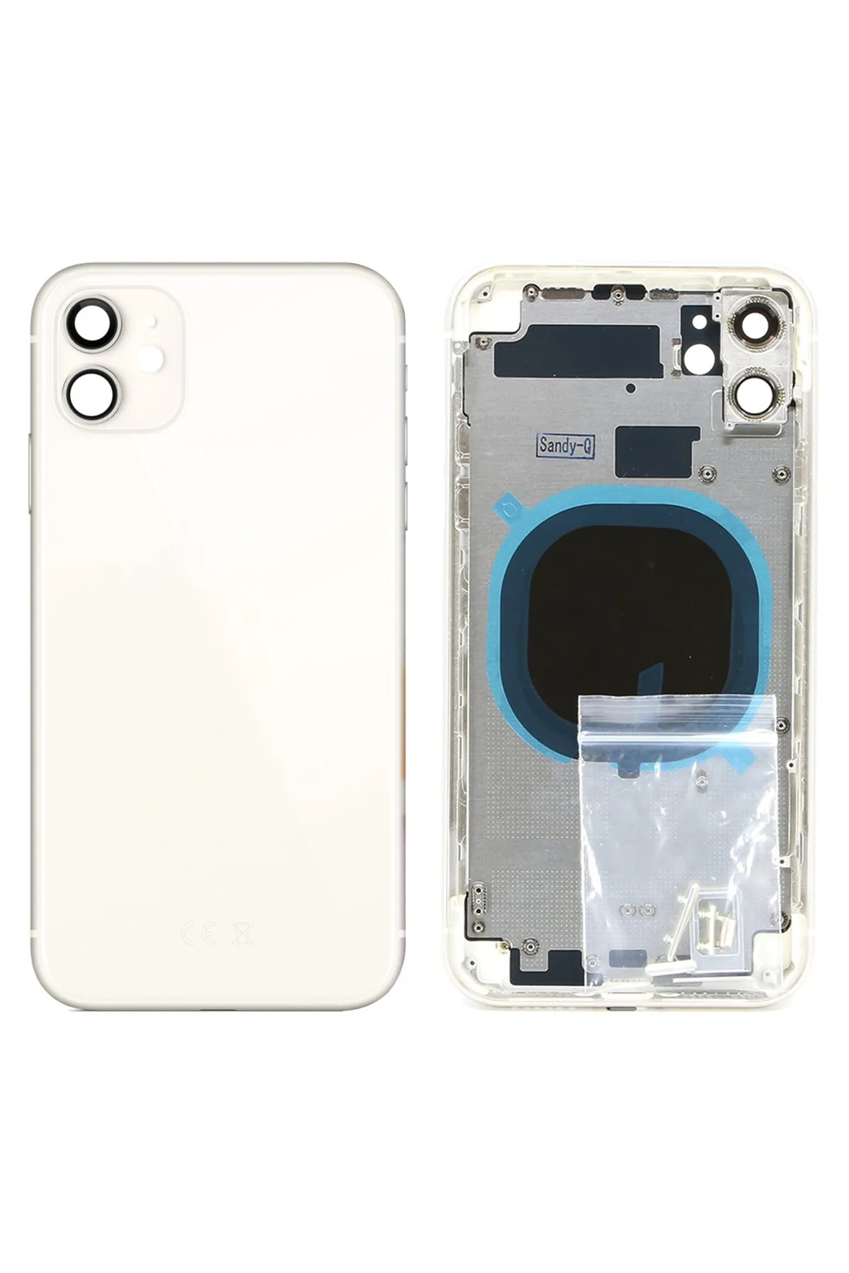 Iphone 11 Uyumlu Boş Kasa + Kapak Beyaz