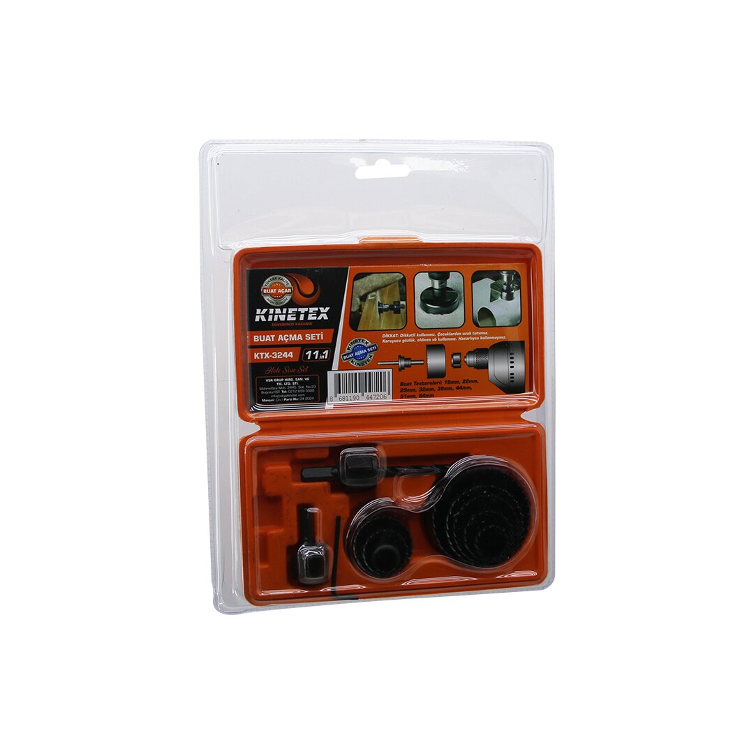 1İN1 Buat Açma Panç Seti Metal - Ahşap - Pvc - Alçıpan - Pls. 19-22-29-32-38-44-51-64MM