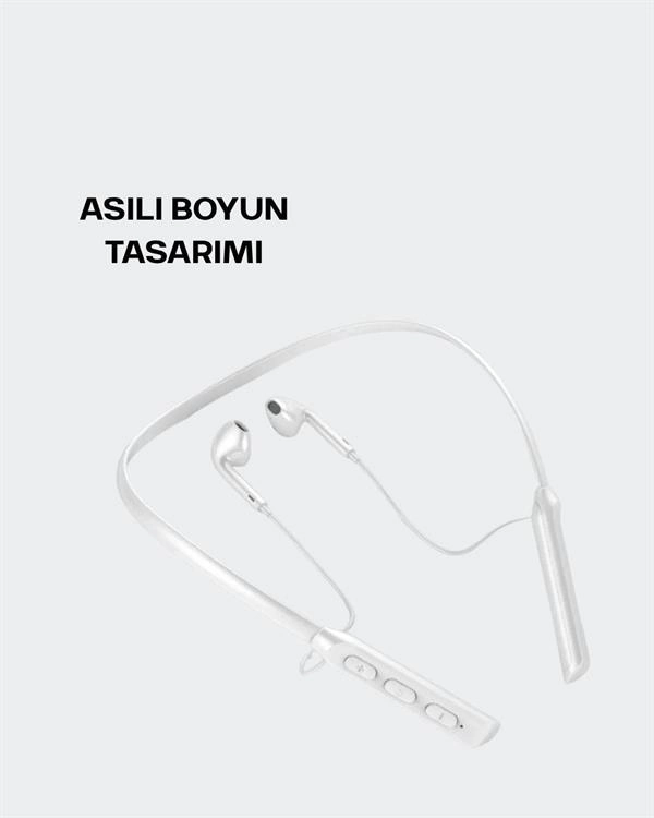Pratik Boyun Askılı Kablosuz Kulaklık 100 Saat Pil Ömrü
