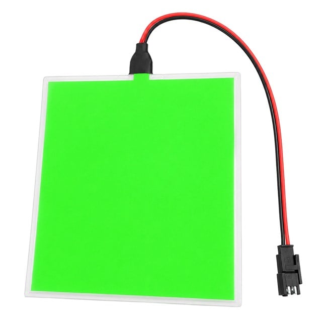 PM-37726 100x100mm Elektrominesans (EL) 3V Led Panel Yeşil Aydınlatmalı Esnek Yapı