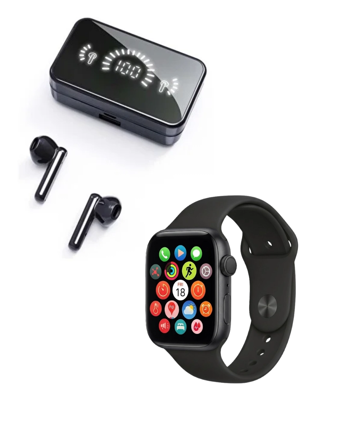 Fonksiyonel Akıllı Saat ve Bluetooth Kulaklık Seti Suya Dayanıklı