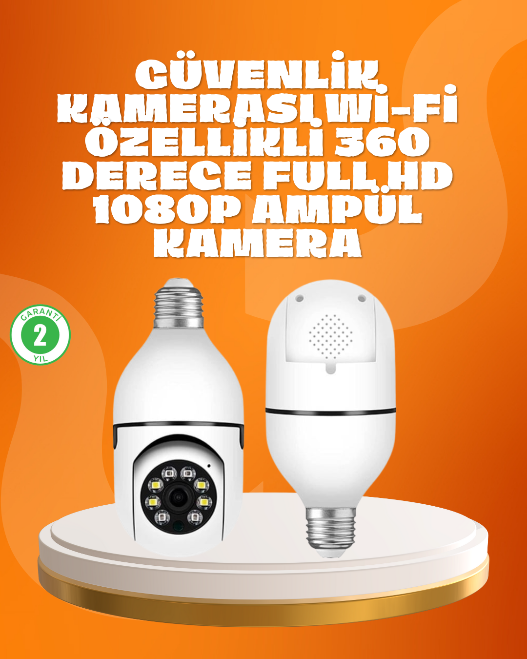 Tam Karanlıkta Görüntüleme Sağlayan 1080P Ampul Güvenlik Kamerası