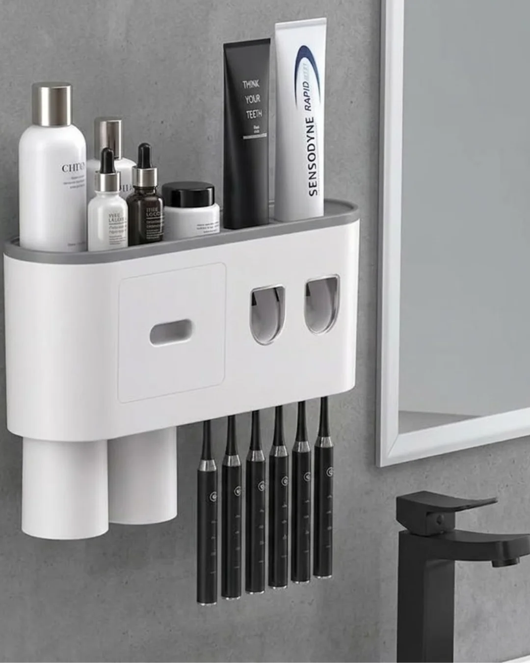 Çok Fonksiyonlu Diş Fırçası Tutucu Otomatik Dispenser Bardaklı Organizer