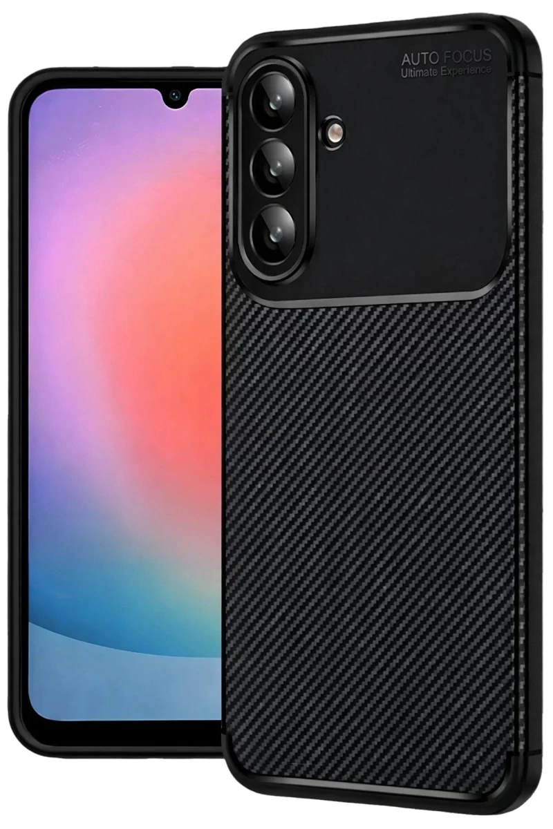 Samsung Galaxy A57 5G Uyumlu Auto Focus Karbon Kapak - Siyah