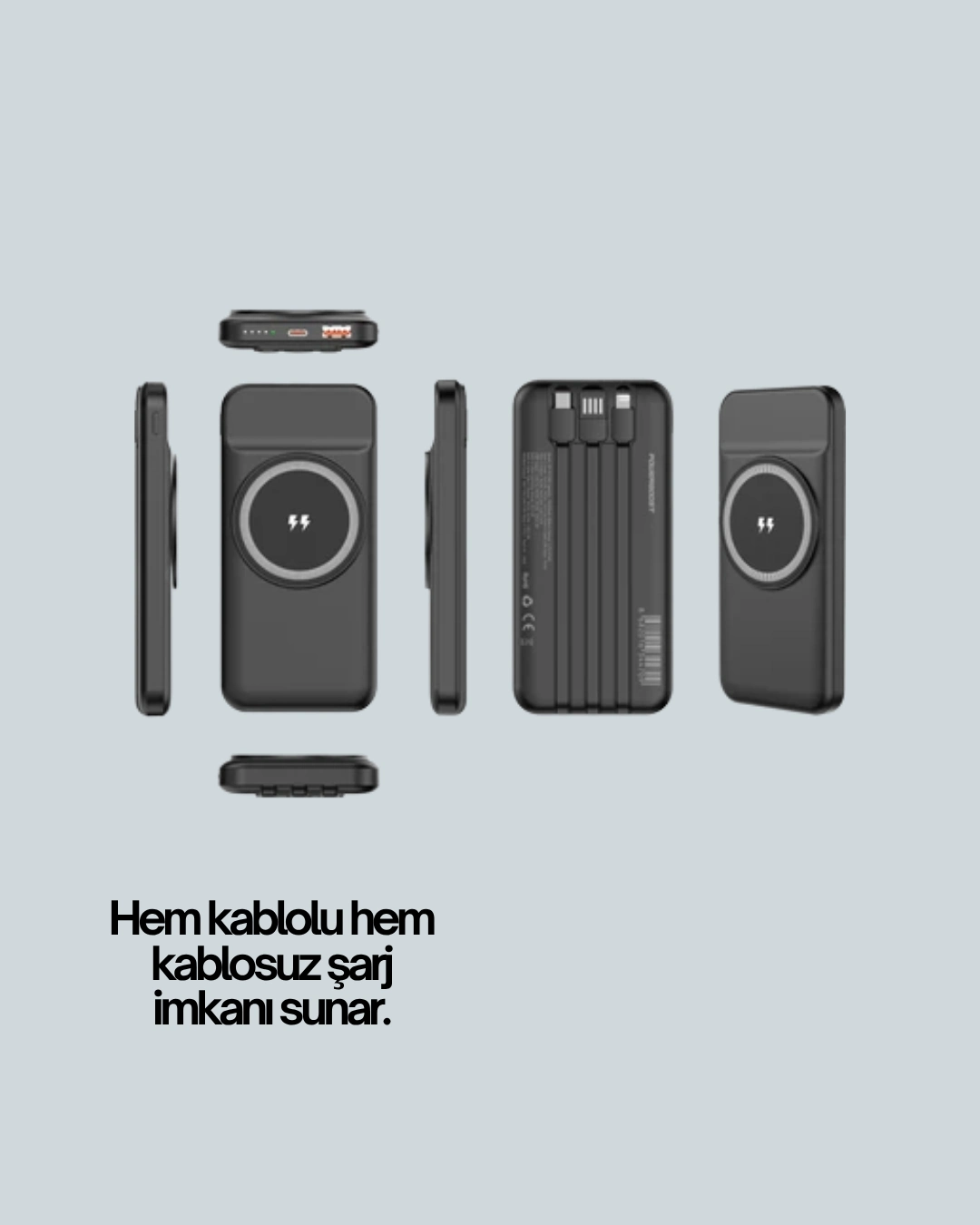 Pratik Powerbank ile Çoklu Cihaz Şarjı 10000mAh