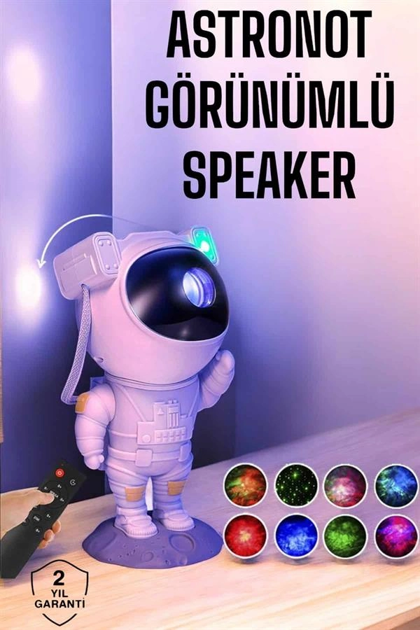 Bluetooth Astronot Hoparlör Gece Lambası 1 Adet