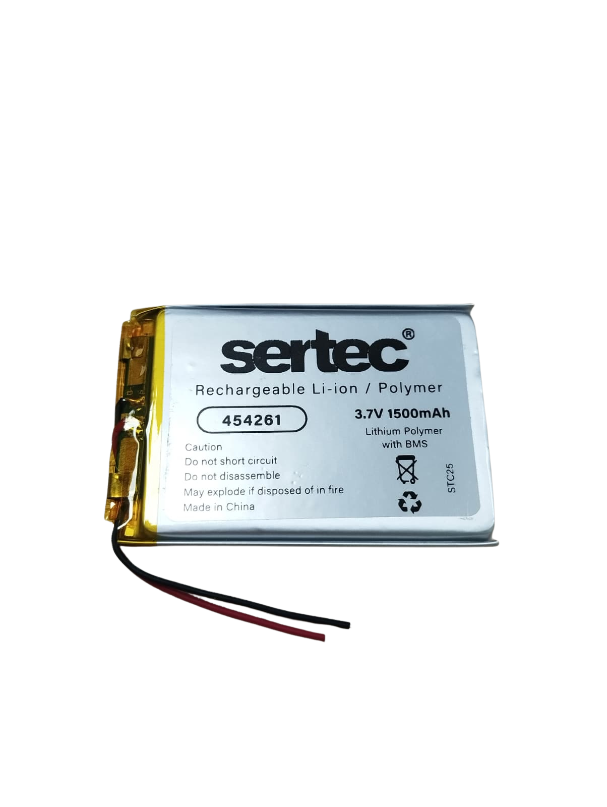 454261 3.7V 1500 MAh Li-Polymer Pil (Devreli/1.5A)