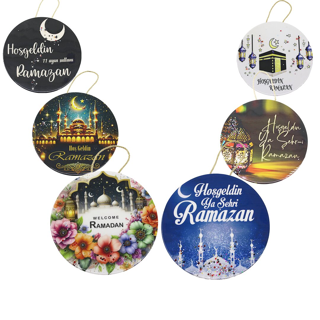 Yuvarlak - Epoksi Büyük Kapı Süsü Hoşgeldin Ramazan