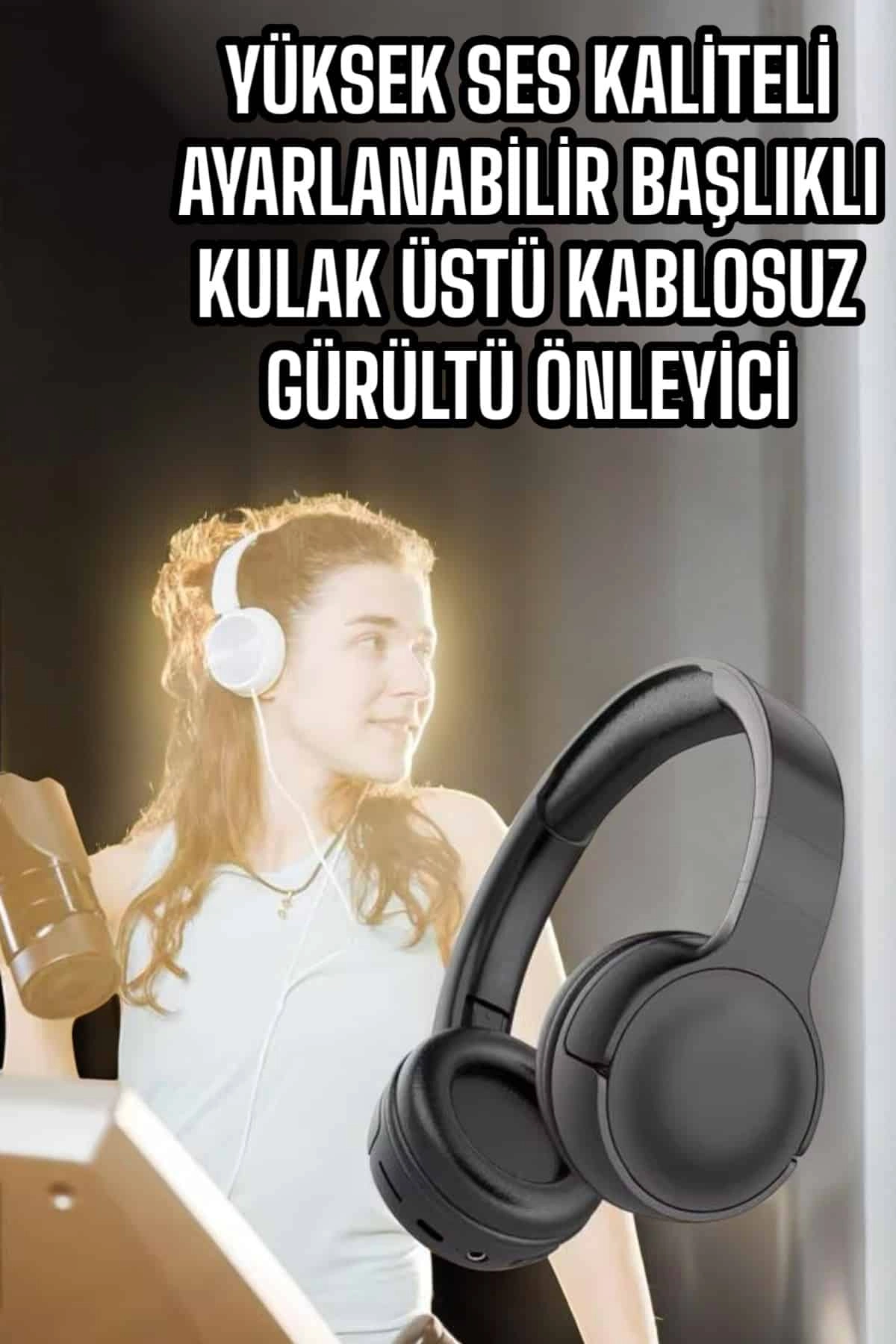 Kablosuz Bluetooth Kulaklık - Gürültü Önleyici Uzun Şarj Süreli